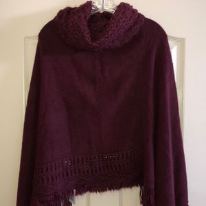 BNWT.  Gorgeous Burgundy Poncho.